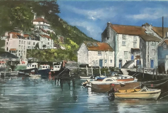 Cornish Fishing Village Original Painting. Polperro Cornish | Etsy | Etsy (US)