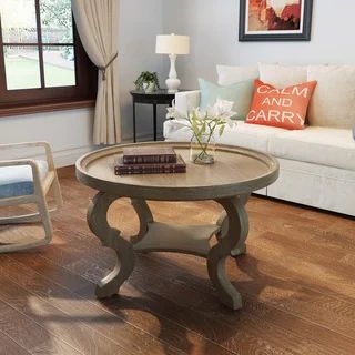 Althea Round Wood Coffee Table by Christopher Knight Home | Bed Bath & Beyond