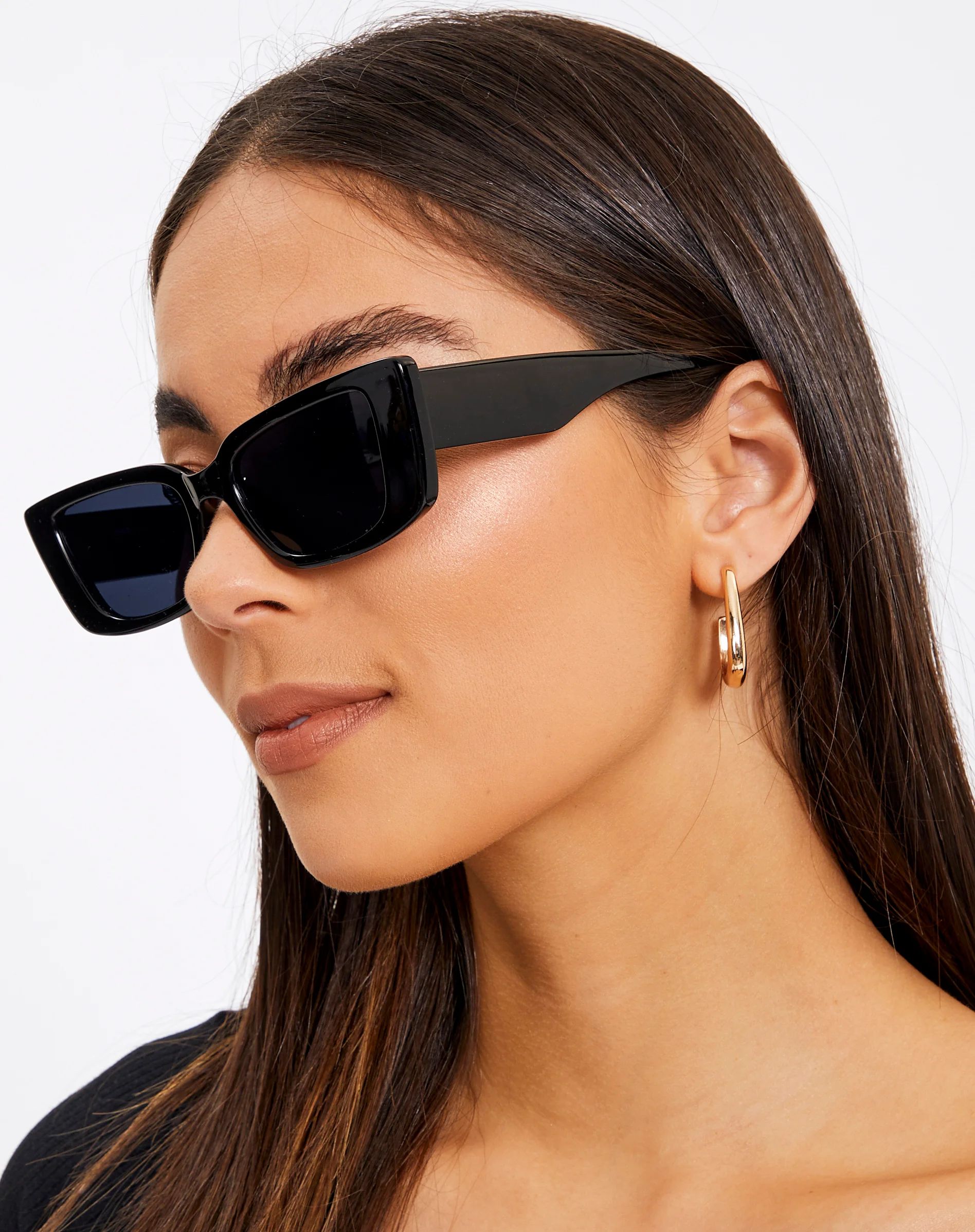 Rectangle Sunglasses in Black | Glassons | Glassons (AU & NZ)