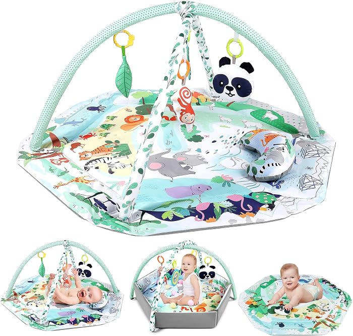 dearlomum 4-in-1 Interactive Activity Mat,Baby Play Mat with 6 Learning Toys, Motor Skill Develop... | Amazon (US)