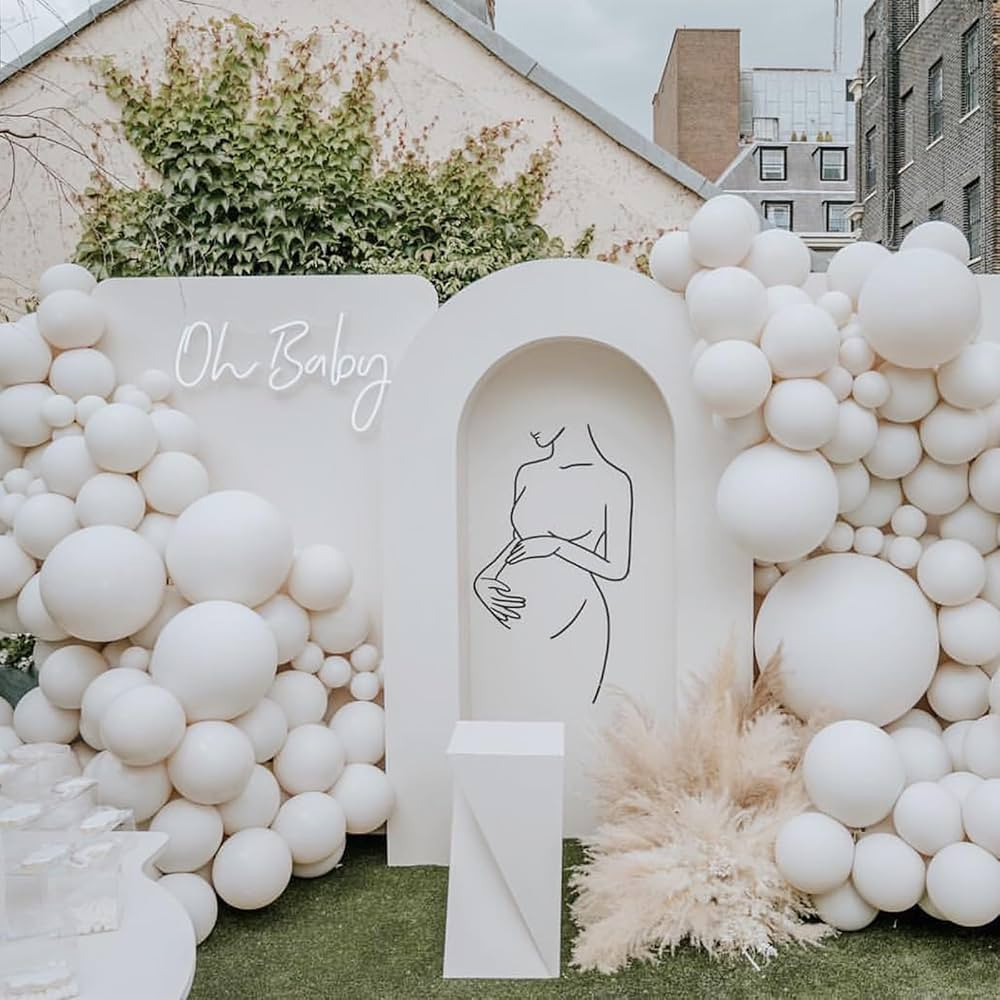 Amazon.com: White Balloons Double White Sand Stuffed Balloons White Balloons Different Sizes 18 1... | Amazon (US)