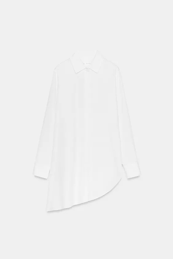 ZW COLLECTION ASYMMETRIC POPLIN SHIRT | Zara Canada