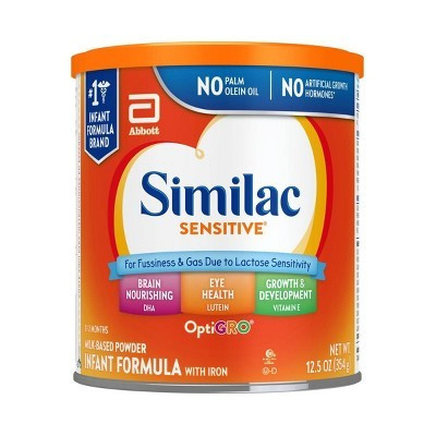 Similac Sensitive For Fussiness and Gas Powder Infant Formula - 12.5oz | Target