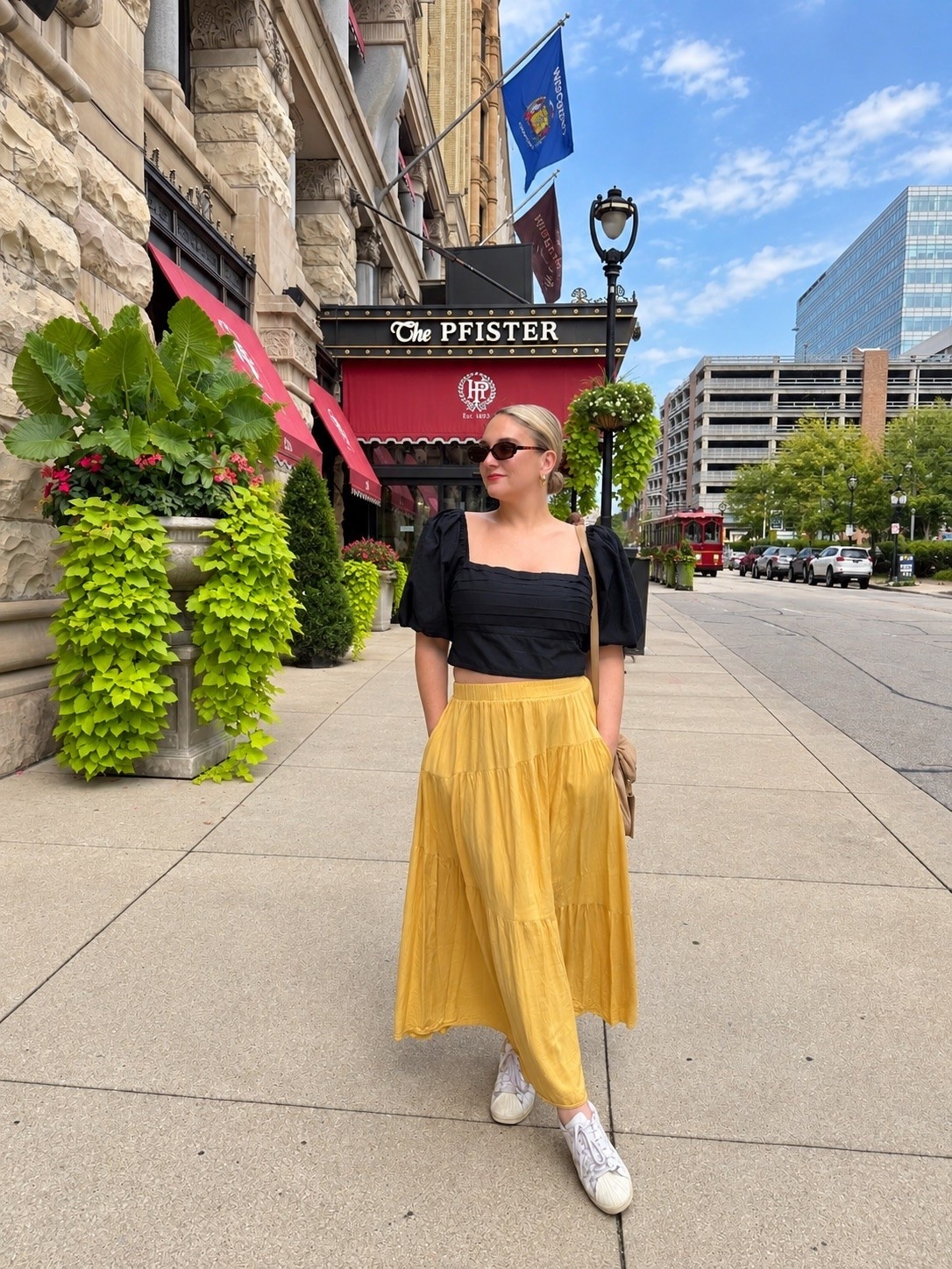 Fall outfit. Top is old and sold out unfortunately. Skirt is a medium. Runs a tiny bit small.

#LTKSeasonal #LTKOver40 #LTKootd