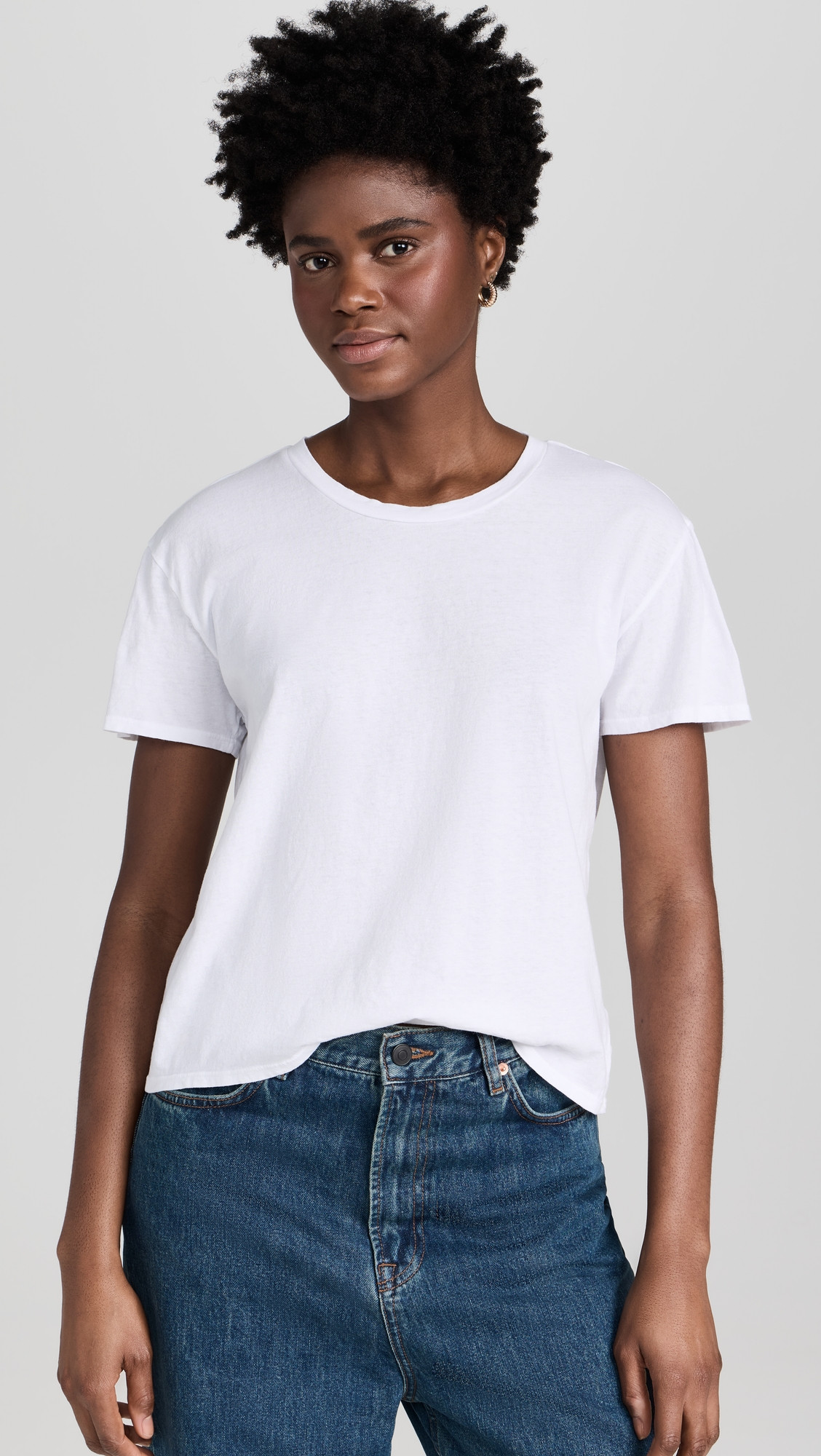 perfectwhitetee Harley Cotton Boxy Crew Tee White XL | Shopbop