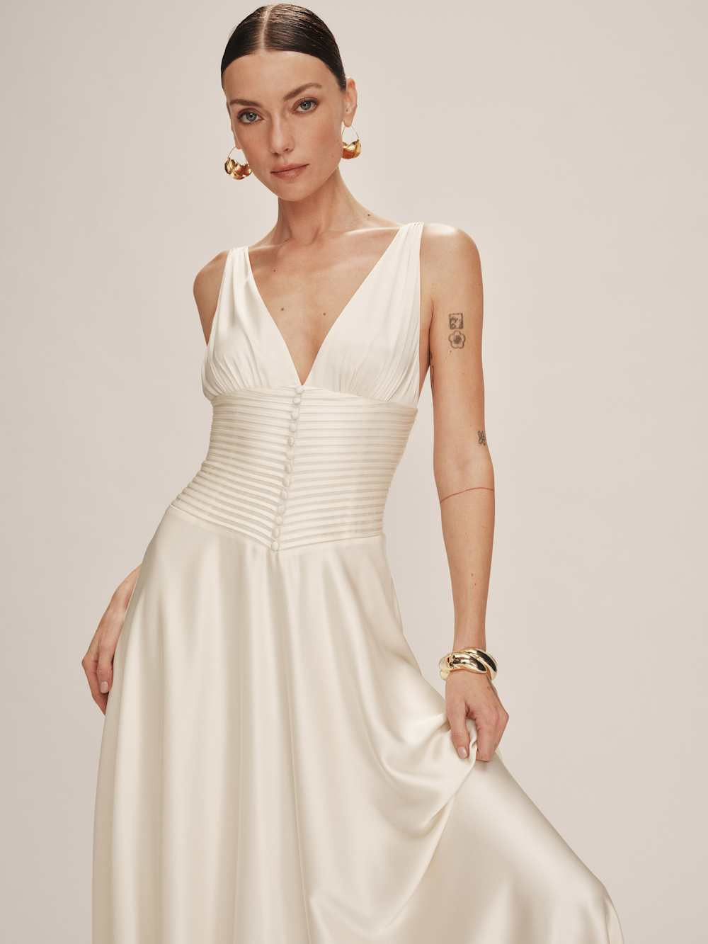 Arianwen Satin Dress | Reformation (Global)