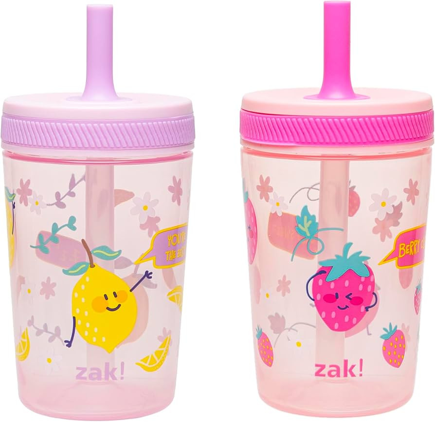 Zak Designs Kelso Toddler Cups For Travel or At Home, 15oz 2-Pack Durable Plastic Sippy Cups With... | Amazon (US)