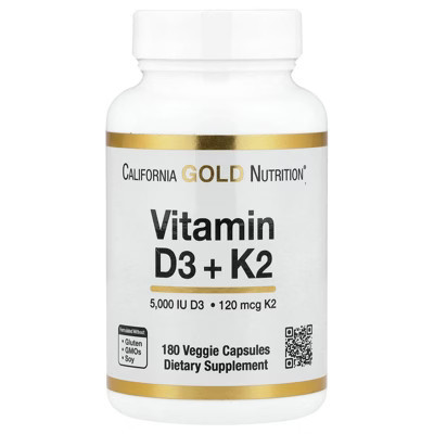 California Gold Nutrition Vitamin D3 + K2 as MK-7, 180 Veggie Capsules | Target