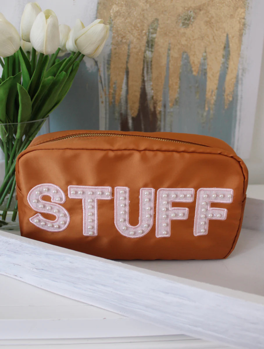 Stuff Large Makeup Bag - Chocolate | KenzKustomz