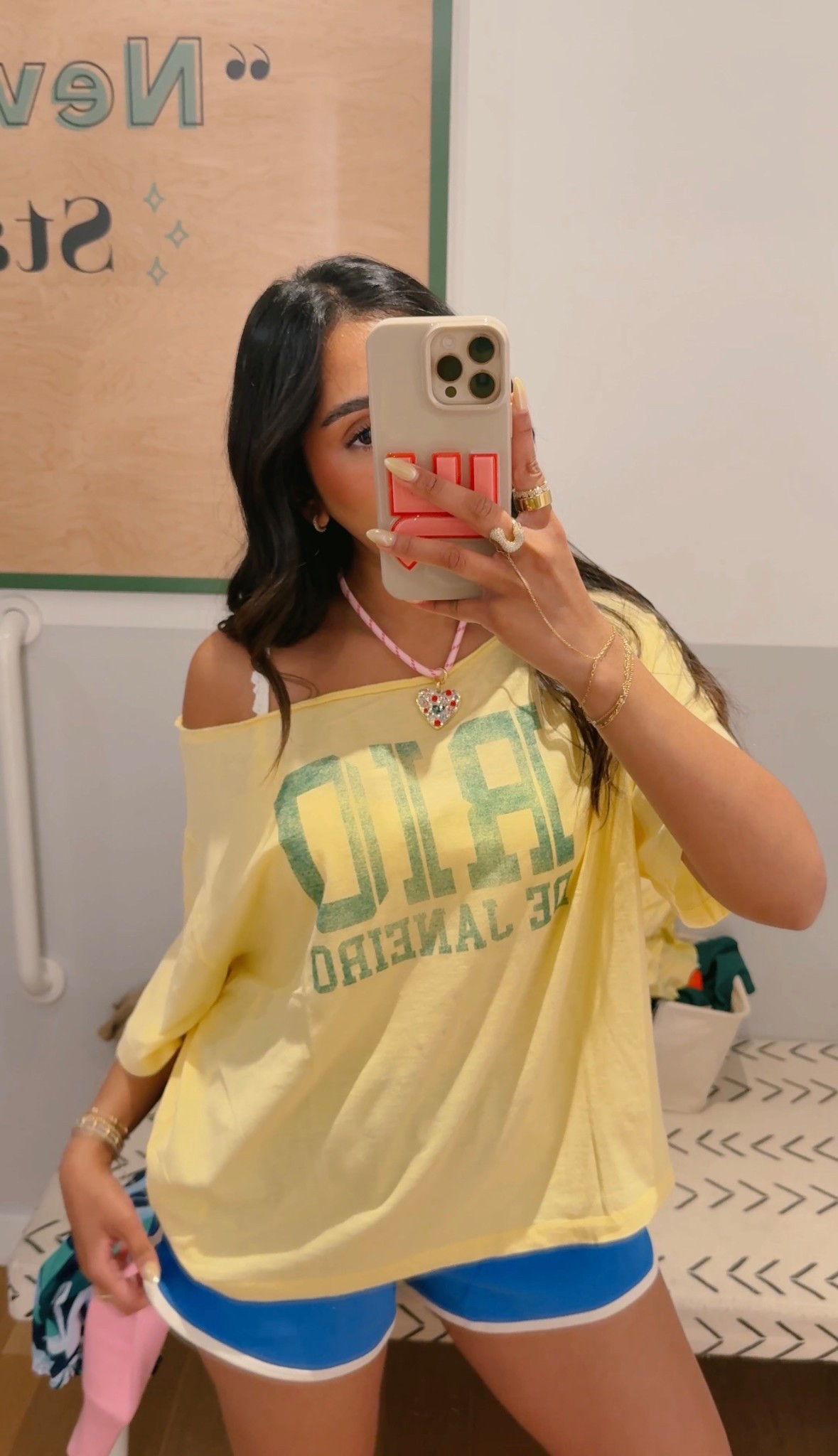 Rio shirt + comfiest shorts!💛💛

Small top, medium bottoms 