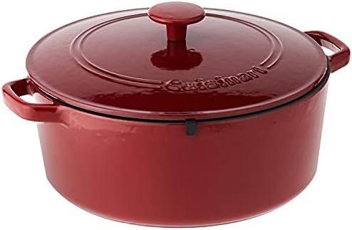 Cuisinart Chef's Classic Enameled Cast Iron 7-Quart Round Covered Casserole, Cardinal Red | Amazon (US)