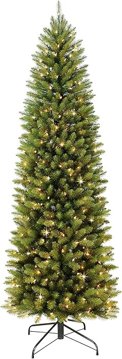 Puleo International 7.5ft Pre-Lit Slim Fraser Fir Christmas Tree with 350 Clear Lights, 1188 Real... | Amazon (US)