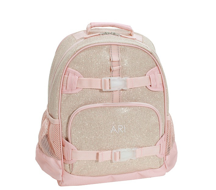 Mackenzie Blush/Gold Glitter Backpacks | Pottery Barn Kids