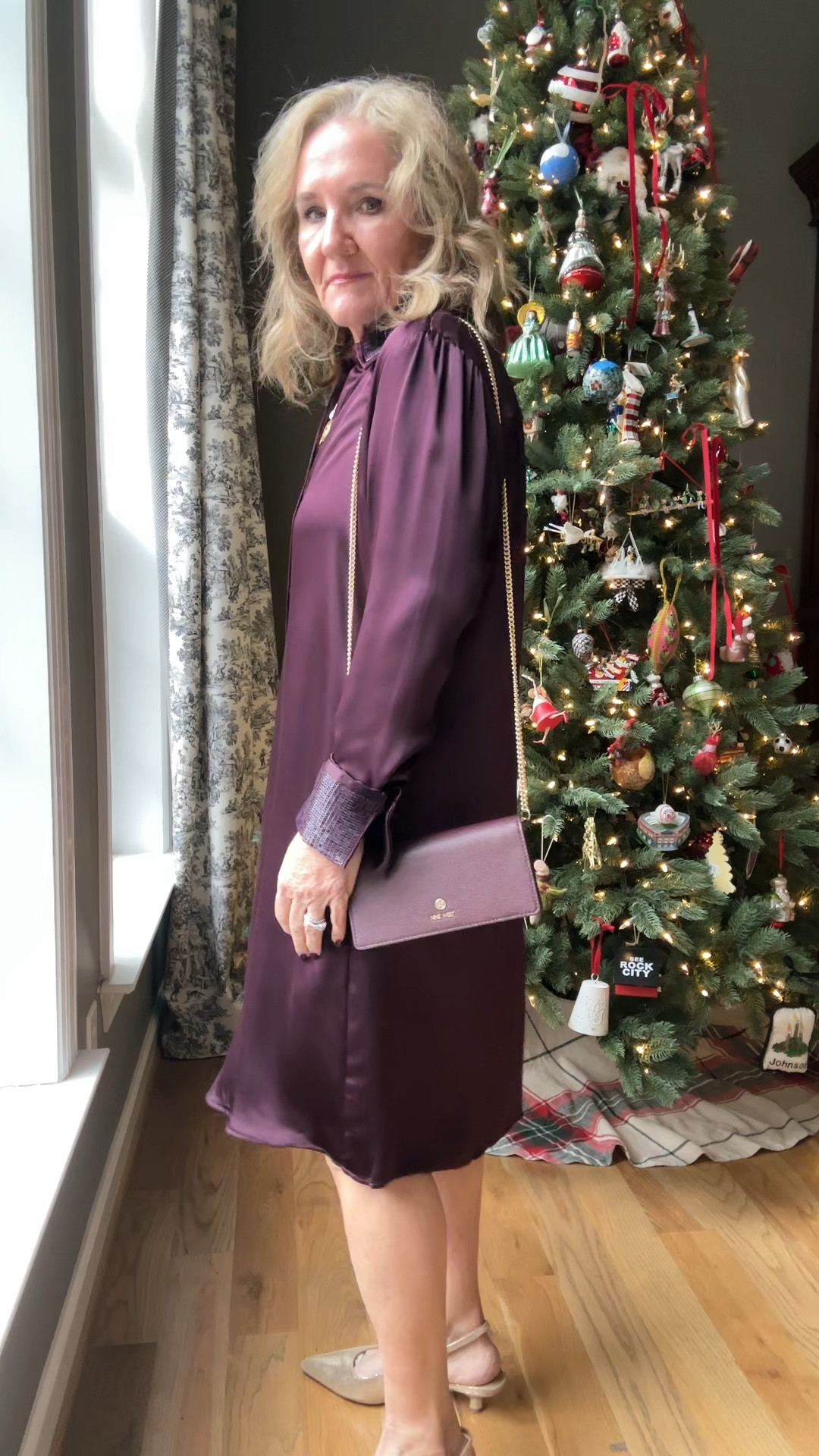  Deal of the day $79!

It’s loose fitting beautiful satin with sequined cuffs and collar. Wearing Chicos size 1.0. 

My necklace is reversible! 
Shoes are so comfortable. Great quality. 

Bag is a great price point! Always good to have an elevated bag. 

Wedding guest dress rehearsal dinner dress holiday dress Christmas Eve outfit NYE

#LTKHoliday #LTKWedding #LTKOver40