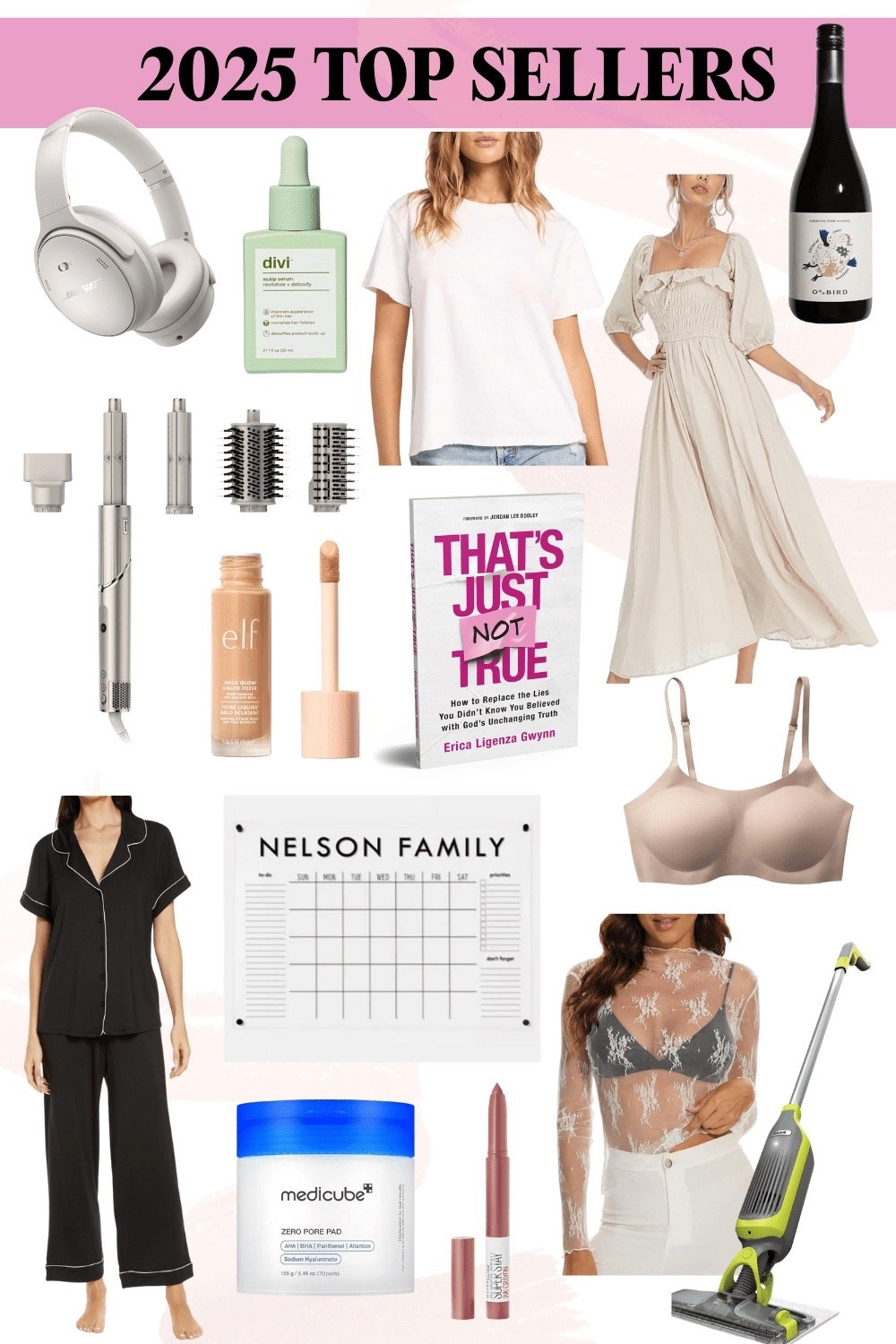 Bestsellers of 2025! Noise cancelling headphones, elf halo glow, comfy pjs, acrylic family calendar, viral pore pads, lace layering top, the BEST white t shirt, my NEW BOOK, and more! 

#LTKBeauty #LTKHome #LTKootd