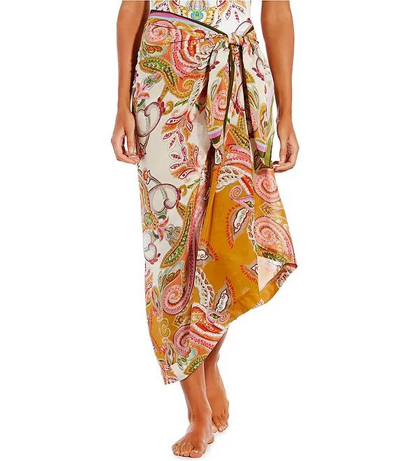 Scarf Print Classic Tie Pareo Sarong Swimsuit Cover-Up | Dillard's