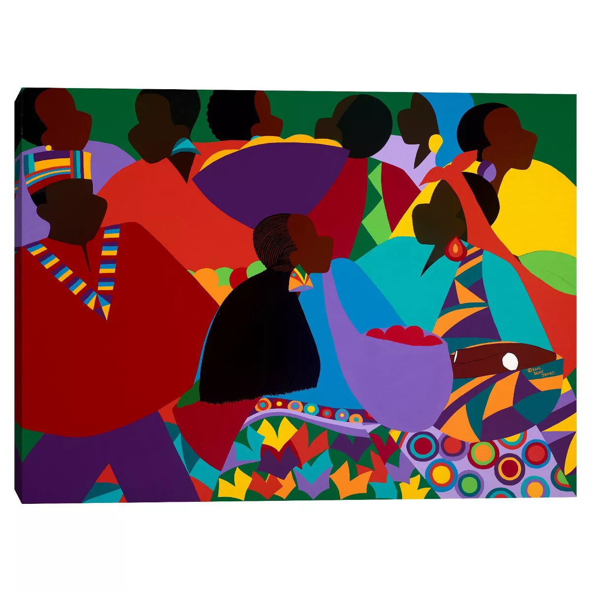 30" x 40" Masekela's Marketplace Congo by Synthia Saint James Canvas Art Print - Masterpiece Art ... | Target