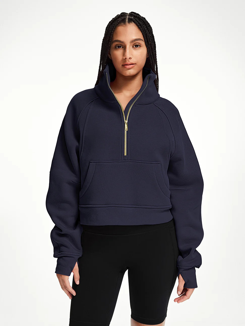 Ease Oversized Funnel-Neck Half Zip Pullover | ShopAthluna