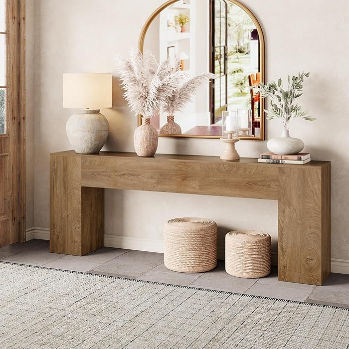 Extra Long Console Tables for Entryway 86-Inch, Farmhouse Couch Table Behind Sofa Wooden, Modern ... | Amazon (US)