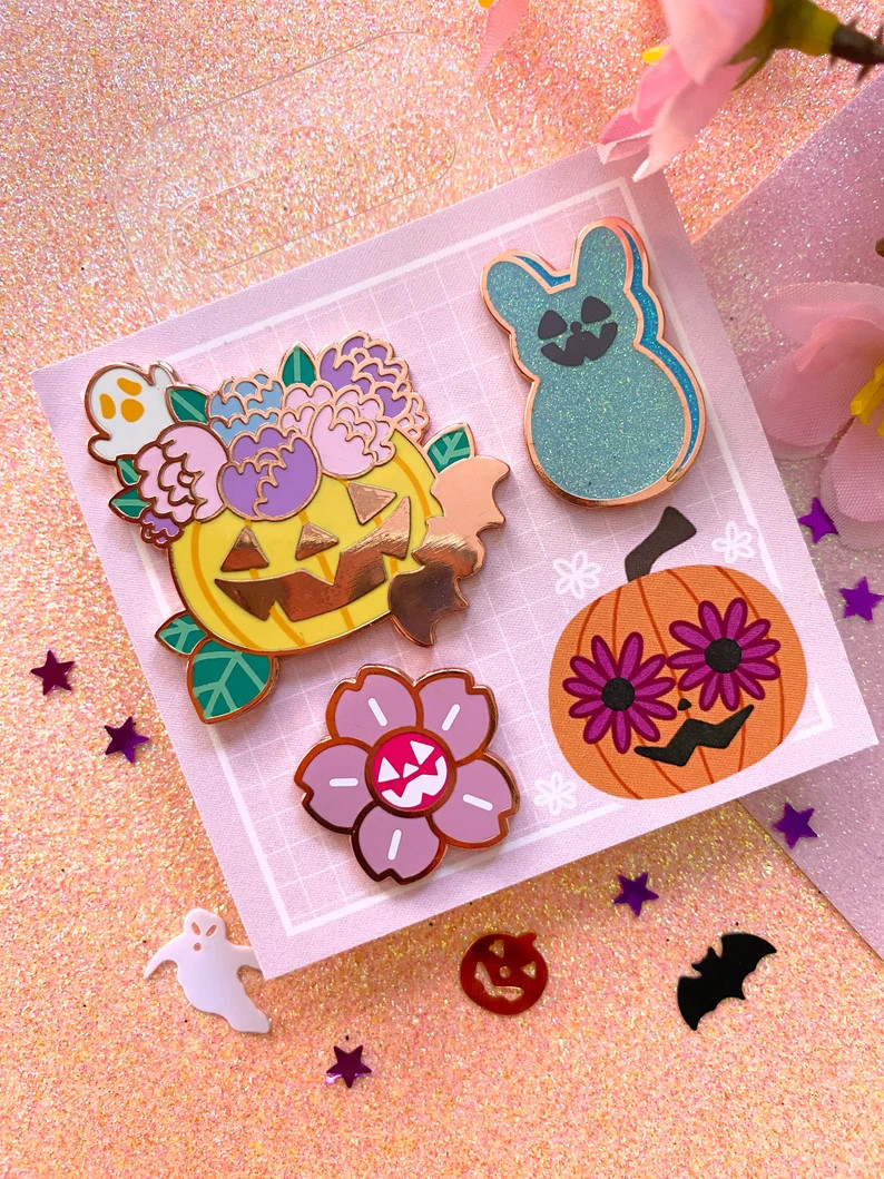 SPRINGOWEEN Enamel Pin Set - Etsy | Etsy (US)