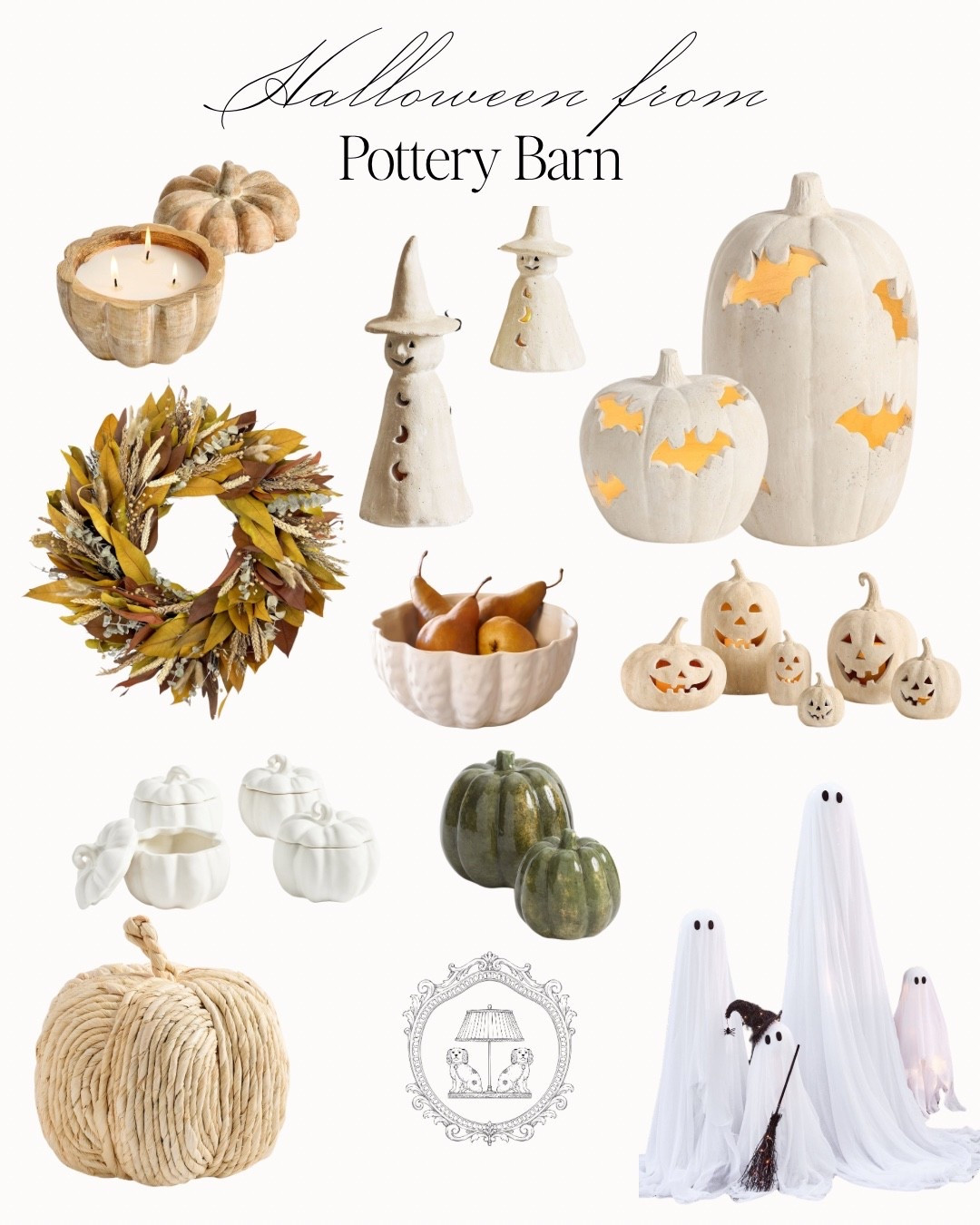 Pottery barn Halloween. Neutral Halloween decor. Nancy Meyers Halloween. Fall decor. Pottery barn fall decor. Nancy meyers fall decor.