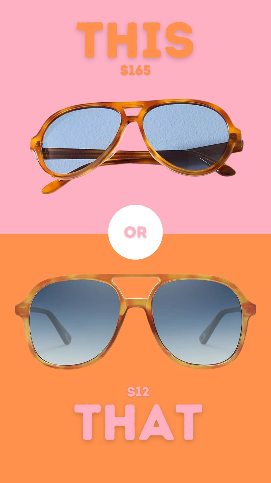 This or That blue aviators … 

#LTKStyleTip #LTKFindsUnder50