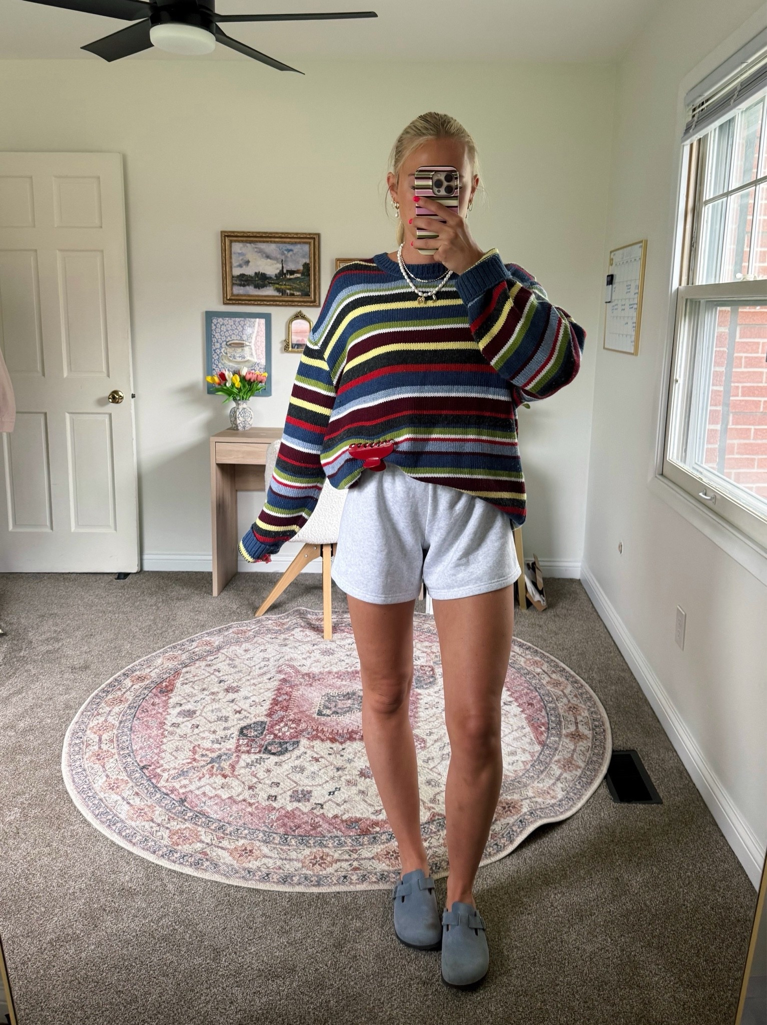 What I wore to get cozy & read 🍓 size Large in the sweater & small in the shorts!

#LTKootd