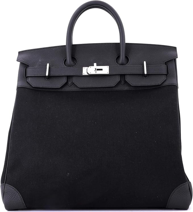 Amazon.com: Hermès, Pre-Loved HAC Birkin Bag Toile and Black Togo with Palladium Hardware 40, No... | Amazon (US)