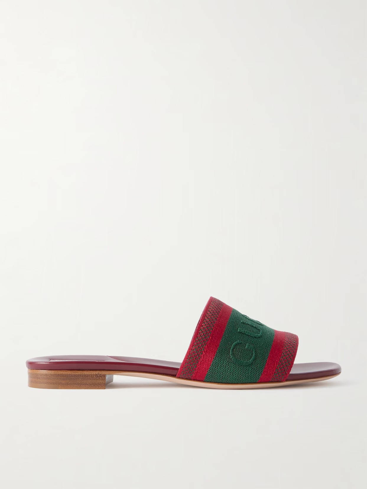 Gucci - Jane Webbing Slides - Red | NET-A-PORTER (US)