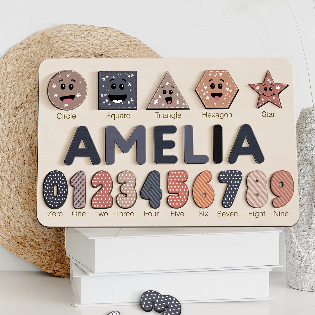 Personalized Gifts for Baby Boys and Girls, Personalized Toys for Baby, Toddlers Name Puzzle, Woo... | Etsy (US)