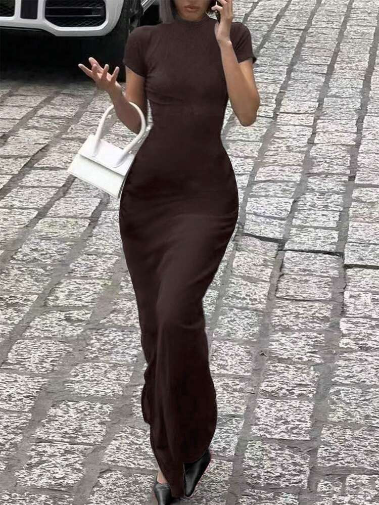 Fitted Brown Dress | SHEIN