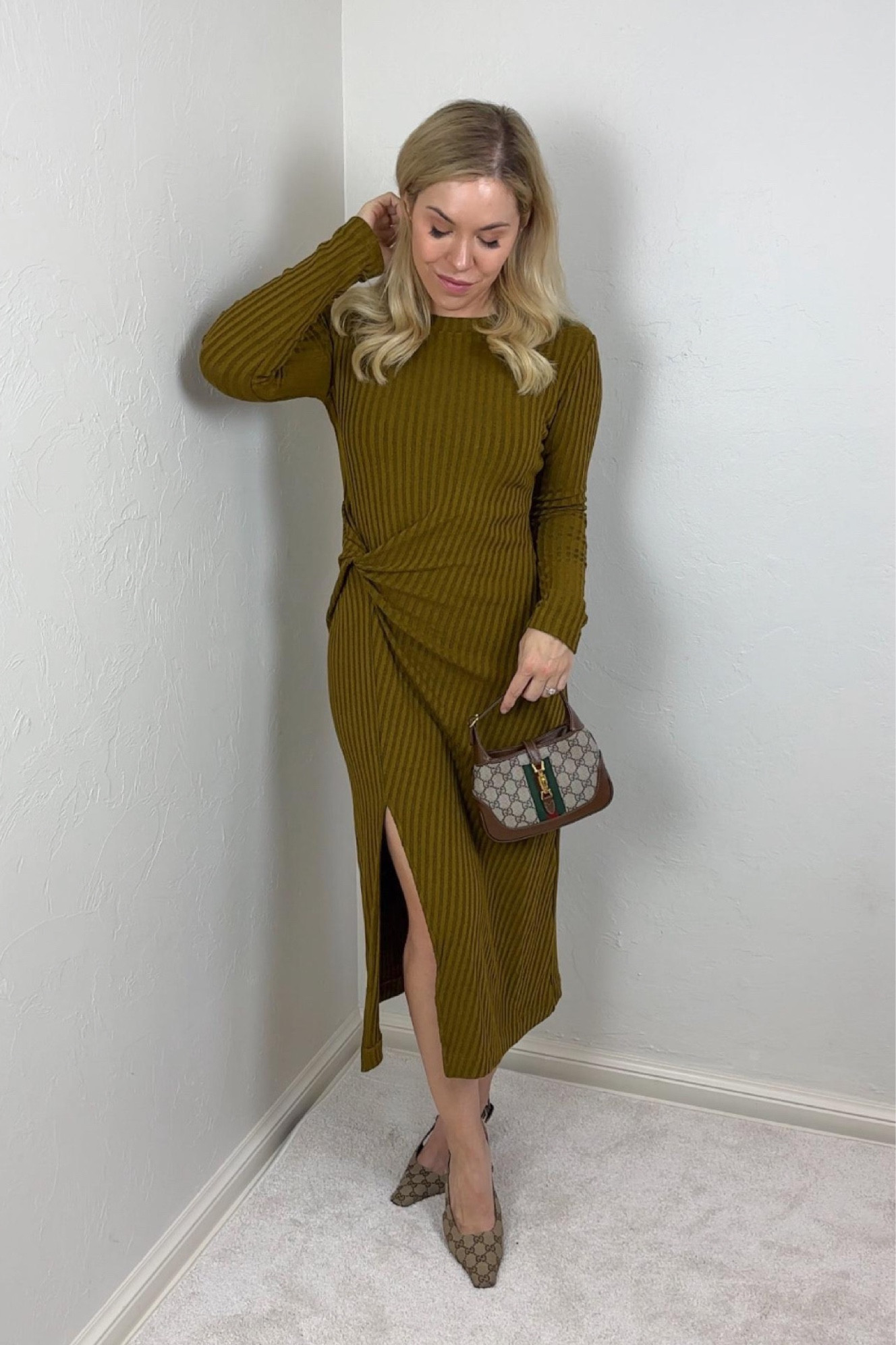green emerald velvet dress Gucci GG Tweed and Lame Dress