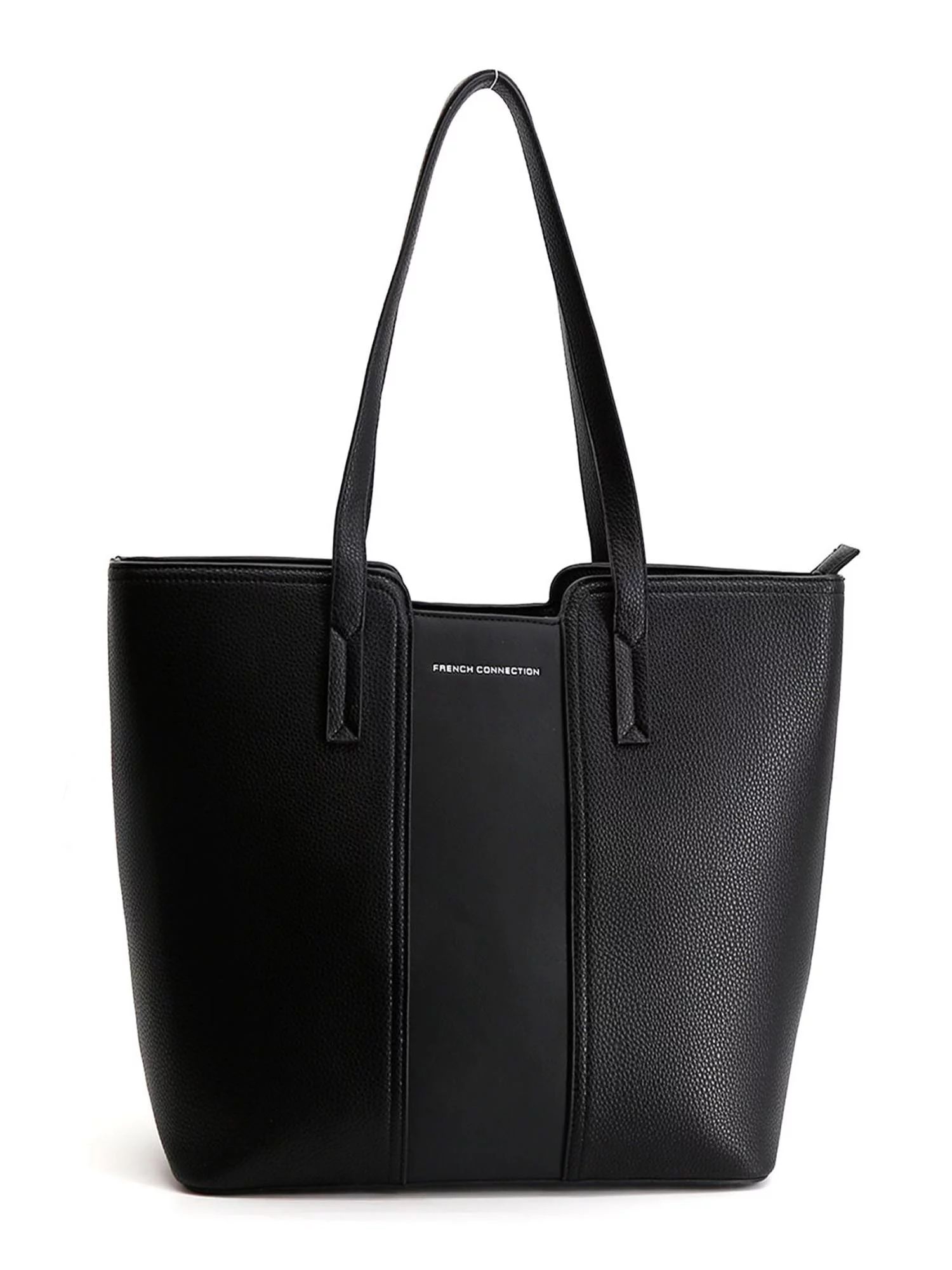 French Connection Women's Honora Pebbled Tote, Black | Walmart (US)