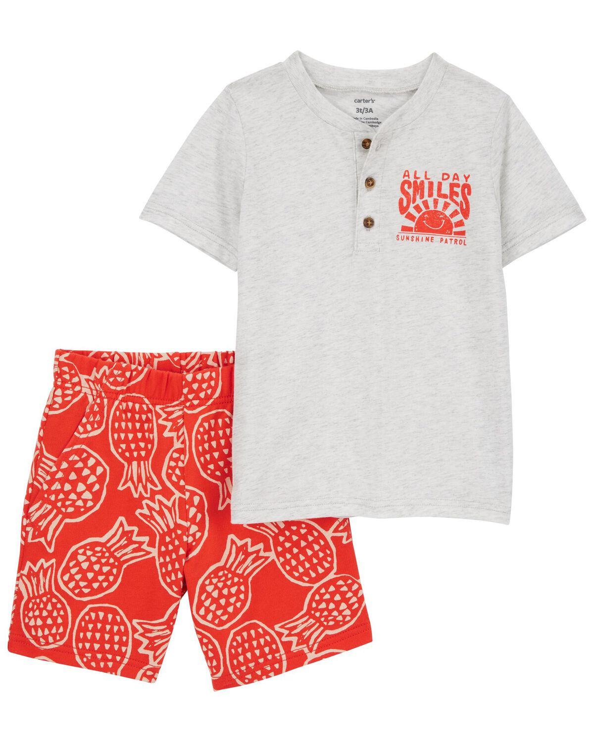 Baby 2-Piece Henley Tee & Pineapple Short Set | Carter's