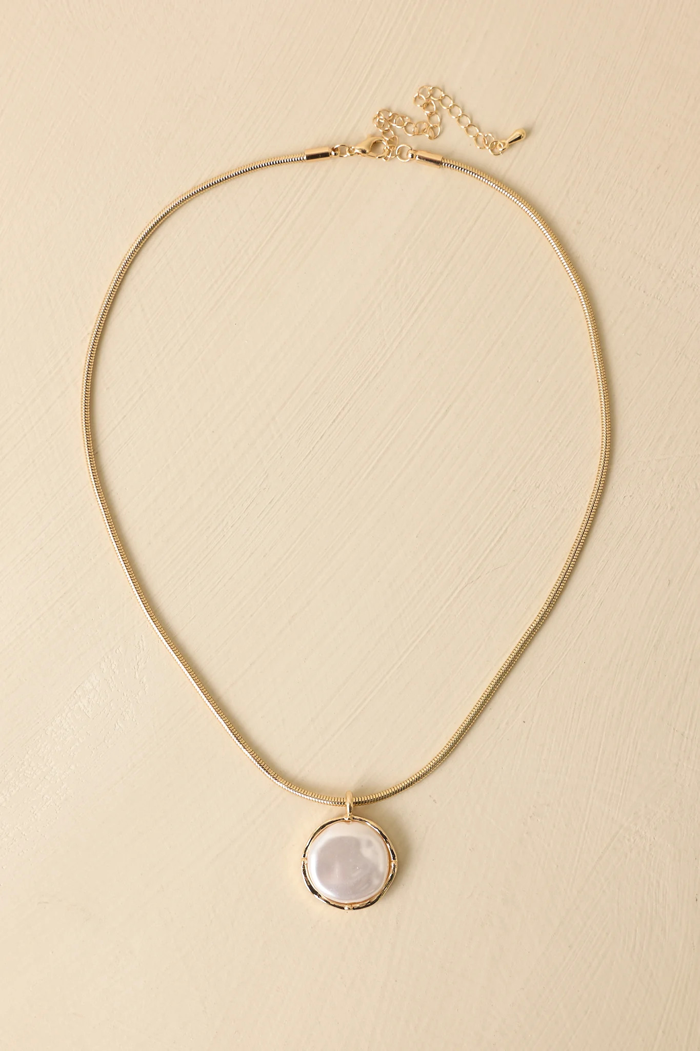 Nothing But Grace Gold & Pearl Pendant Necklace | Red Dress