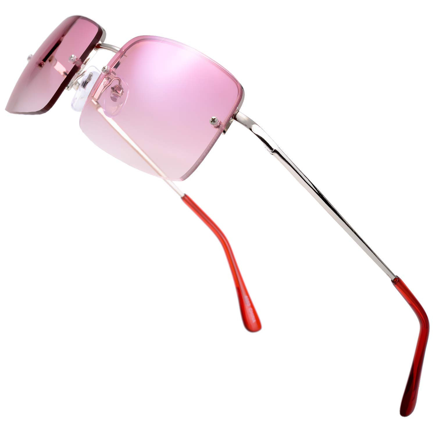 The Fresh Minimalist Small Rectangular Sunglasses Clear Eyewear Spring Hinge - Gift Box Package | Amazon (US)