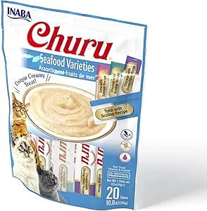 Inaba Churu Cat Treats, Lickable, Squeezable Creamy Purée Cat Treat with Green Tea Extract & Tau... | Amazon (US)