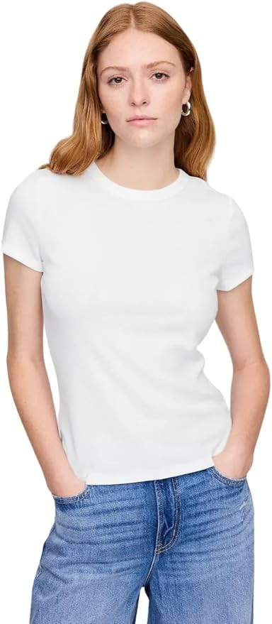 Gap Women's Solid Rib Knit Top | Amazon (US)