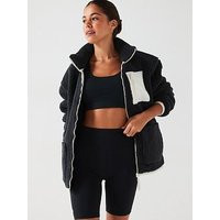 Gym + Coffee Training Industry Fleece Jacket - Dark Grey, Grey, Size S, Women | Very (UK)