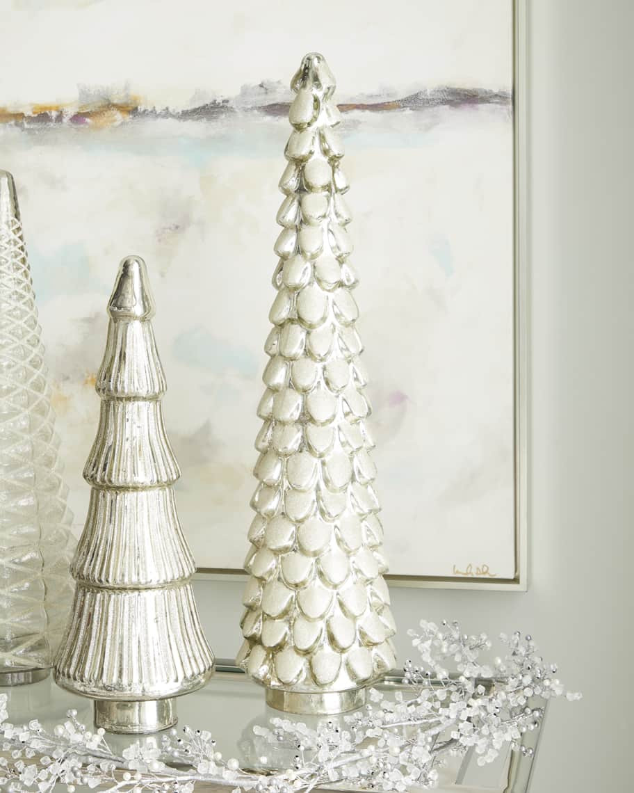 Stalwart Homestyles 31" Decorative Silver Glass Tree | Neiman Marcus
