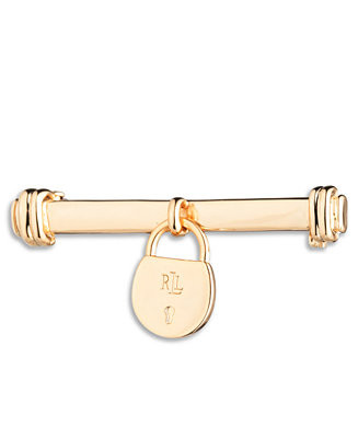 Lauren Ralph Lauren Gold-Tone Polished Padlock Pin - Macy's | Macy's