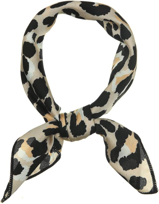 sourcing map 50cm Women Colorful Leopard Print Square Neck Scarf Kerchief Neckerchief Handkerchie... | Amazon (UK)