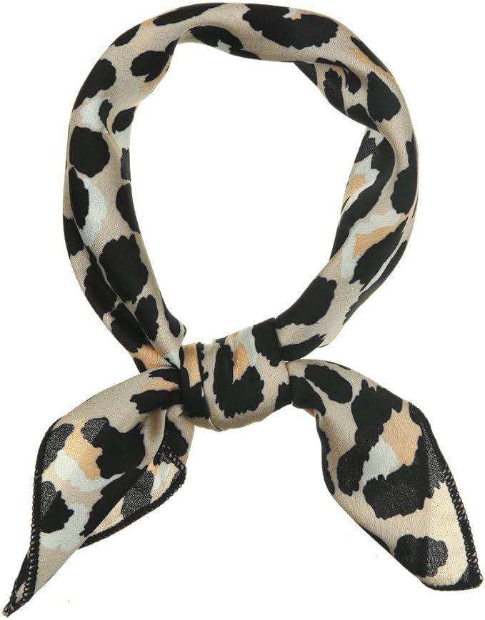 sourcing map 50cm Women Colorful Leopard Print Square Neck Scarf Kerchief Neckerchief Handkerchie... | Amazon (UK)
