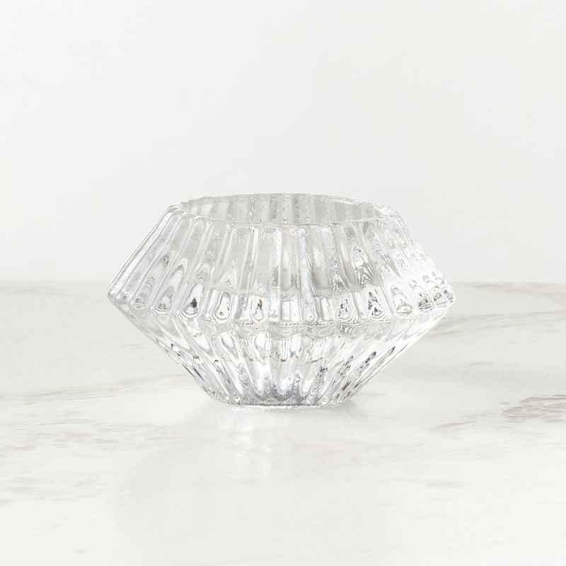 Nova Modern Ribbed Glass Reversible Candle Holder + Reviews | CB2 | CB2