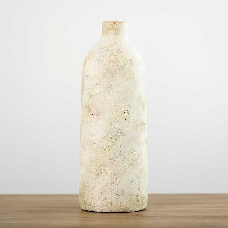 Rustic Cream Bottle Decorative Vase, 15 in. | Kirkland's Home