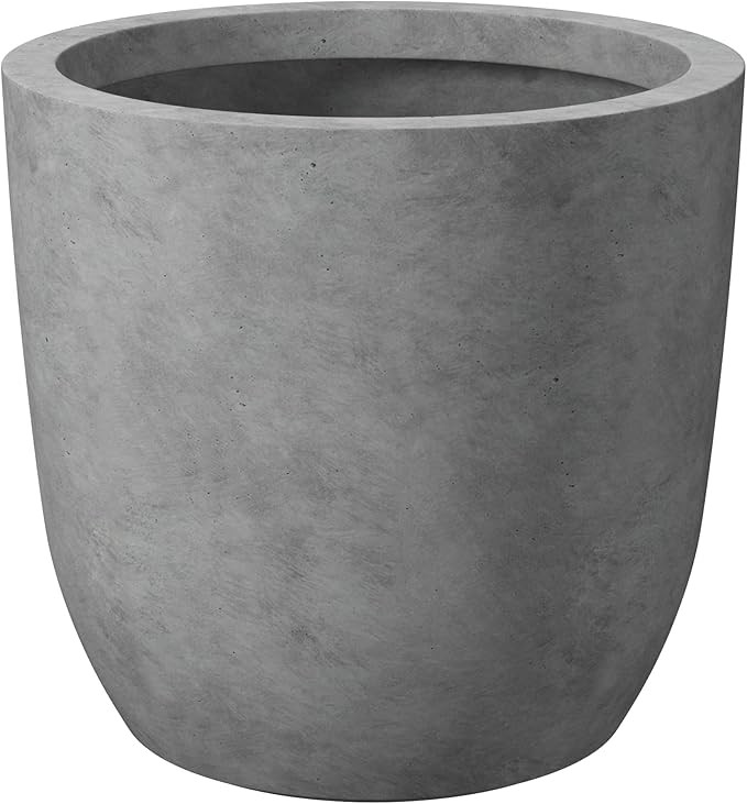 Kante 13.4" Dia Round Concrete Planter, Large Outdoor Modern Indoor Decorative Plant Pots with Dr... | Amazon (US)