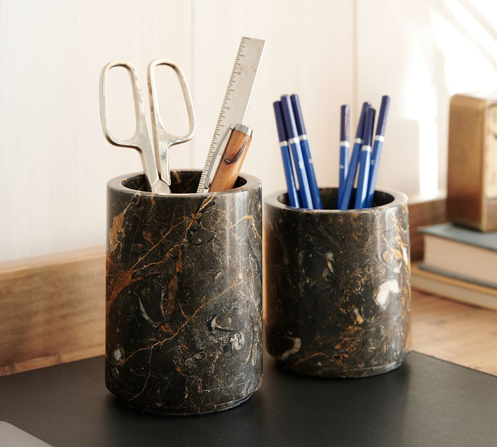 Swirled Marble Pencil Cup Set | Pottery Barn (US)