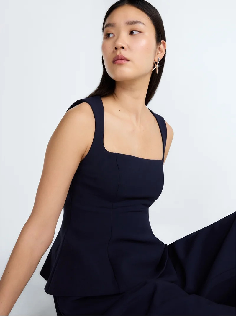 Devil Wears Prada Scoop Collection Women's Sleeveless Square Neck Peplum Top, Sizes 0-20 | Walmart (US)