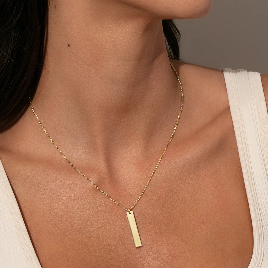 Gold Vertical Bar Personalized Engravable Necklace | Uncommon James | Uncommon James