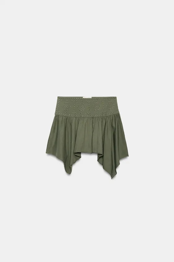 ASYMMETRIC STUDDED SKIRT | Zara UK